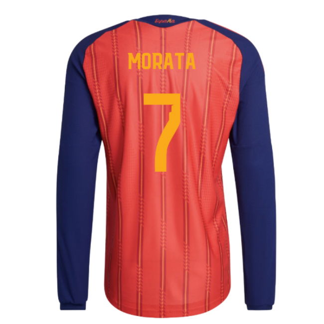 2026-2027 Spain Authentic Long Sleeve Home Shirt (Morata 7)