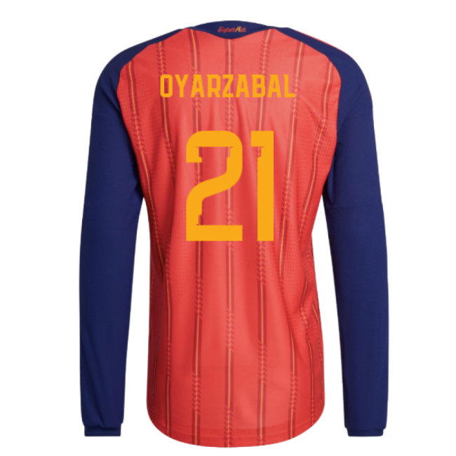 2026-2027 Spain Authentic Long Sleeve Home Shirt (Oyarzabal 21)