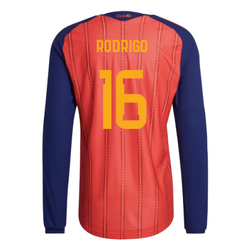 2026-2027 Spain Authentic Long Sleeve Home Shirt (Rodrigo 16)