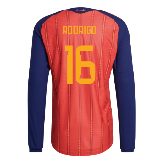 2026-2027 Spain Authentic Long Sleeve Home Shirt (Rodrigo 16)