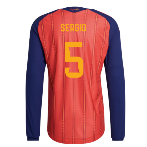 2026-2027 Spain Authentic Long Sleeve Home Shirt (Sergio 5)