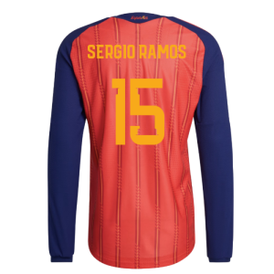 2026-2027 Spain Authentic Long Sleeve Home Shirt (Sergio Ramos 15)