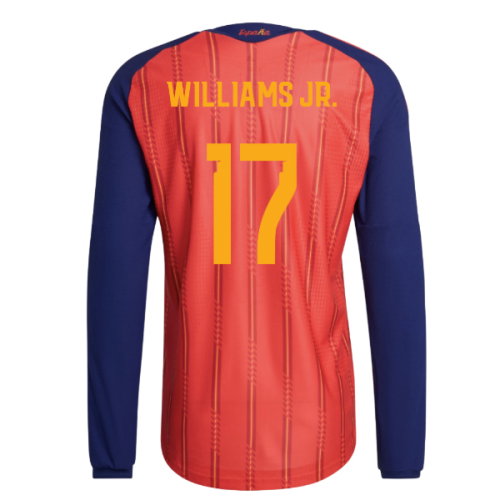 2026-2027 Spain Authentic Long Sleeve Home Shirt (Williams Jr. 17)