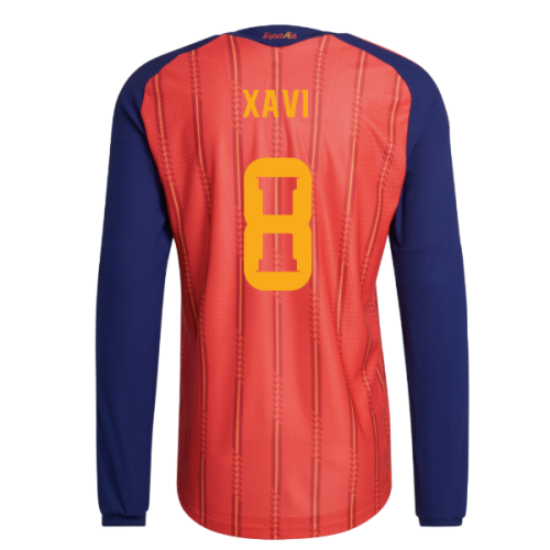2026-2027 Spain Authentic Long Sleeve Home Shirt (Xavi 8)