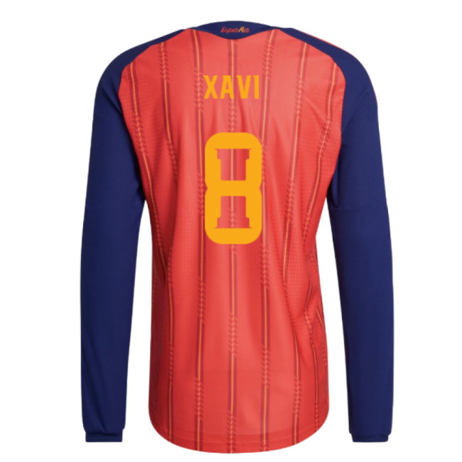 2026-2027 Spain Authentic Long Sleeve Home Shirt (Xavi 8)