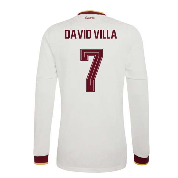 2026-2027 Spain Authentic Long Sleeves Away Shirt (David Villa 7)