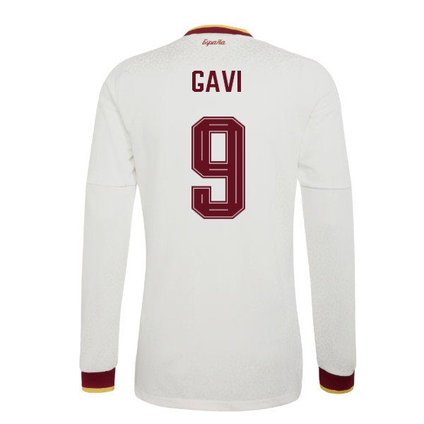2026-2027 Spain Authentic Long Sleeves Away Shirt (Gavi 9)