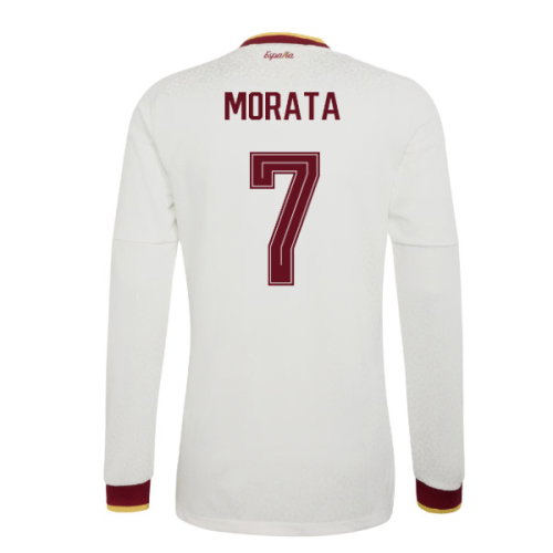 2026-2027 Spain Authentic Long Sleeves Away Shirt (Morata 7)