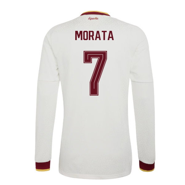 2026-2027 Spain Authentic Long Sleeves Away Shirt (Morata 7)