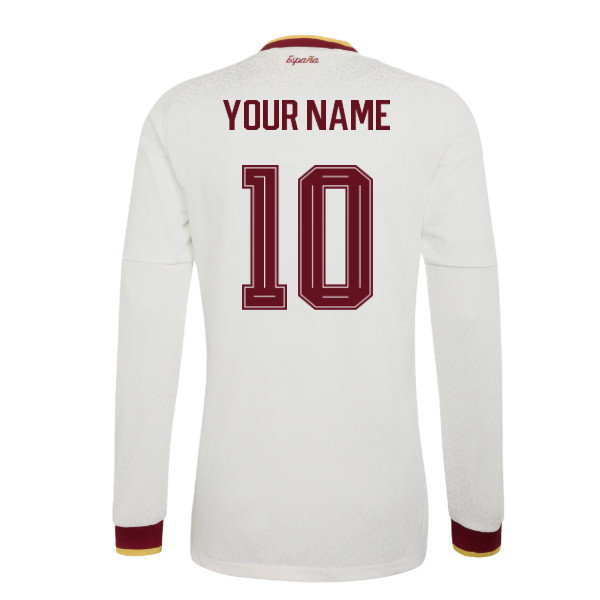 2026-2027 Spain Authentic Long Sleeves Away Shirt (Your Name)