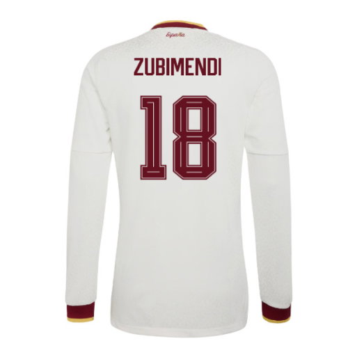 2026-2027 Spain Authentic Long Sleeves Away Shirt (Zubimendi 18)