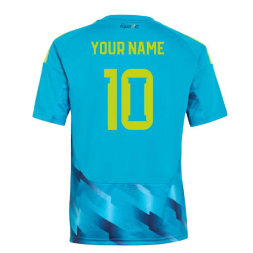 2026-2027 Spain Home Goalkeeper Shirt (Aqua) - Kids (Your Name)