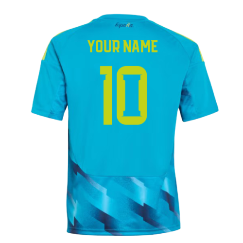 2026-2027 Spain Home Goalkeeper Shirt (Aqua) - Kids (Your Name)
