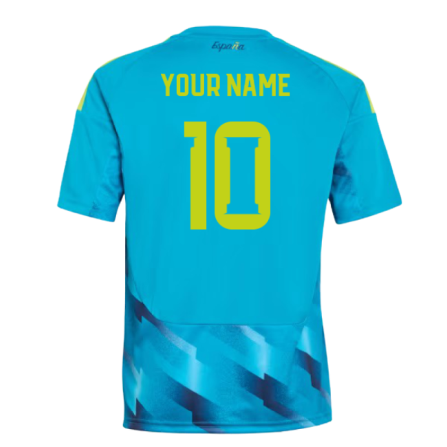 2026-2027 Spain Home Goalkeeper Shirt (Aqua) - Kids (Your Name)