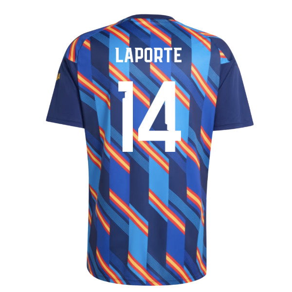 2026-2027 Spain Home Pre-Match Shirt (Dark Blue) (Laporte 14)