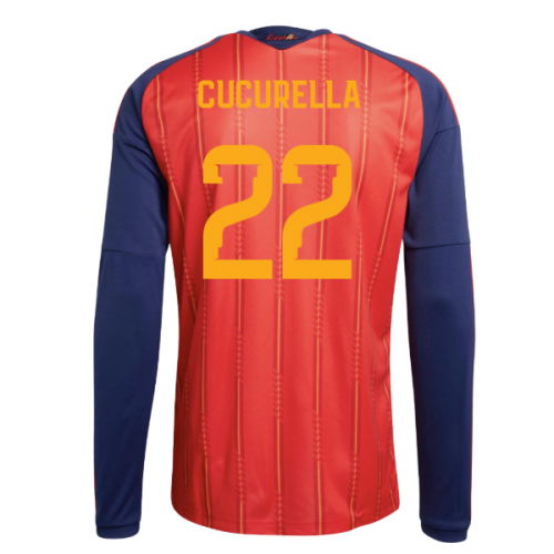 2026-2027 Spain Long Sleeve Home Shirt (Cucurella 22)