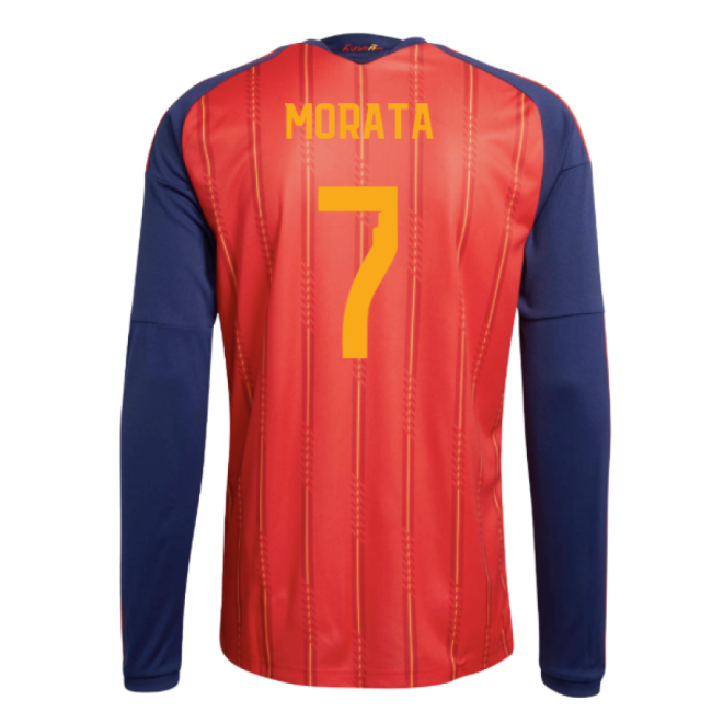 2026-2027 Spain Long Sleeve Home Shirt (Morata 7)