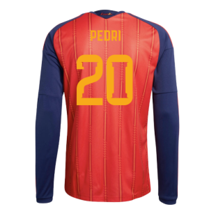 2026-2027 Spain Long Sleeve Home Shirt (Pedri 20)