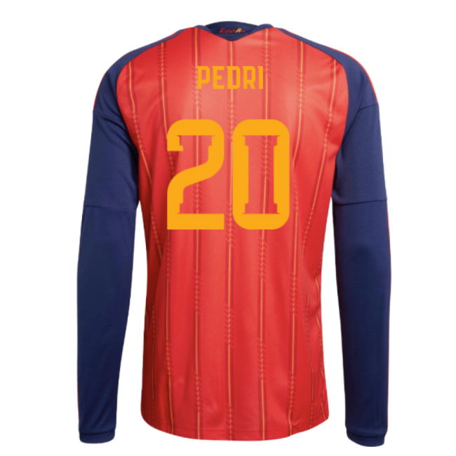 2026-2027 Spain Long Sleeve Home Shirt (Pedri 20)