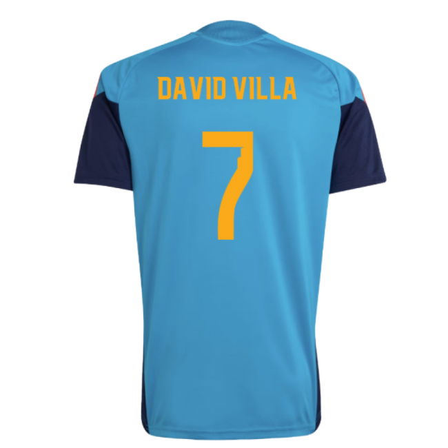 2026-2027 Spain Training Jersey (Bold Aqua) (David Villa 7)