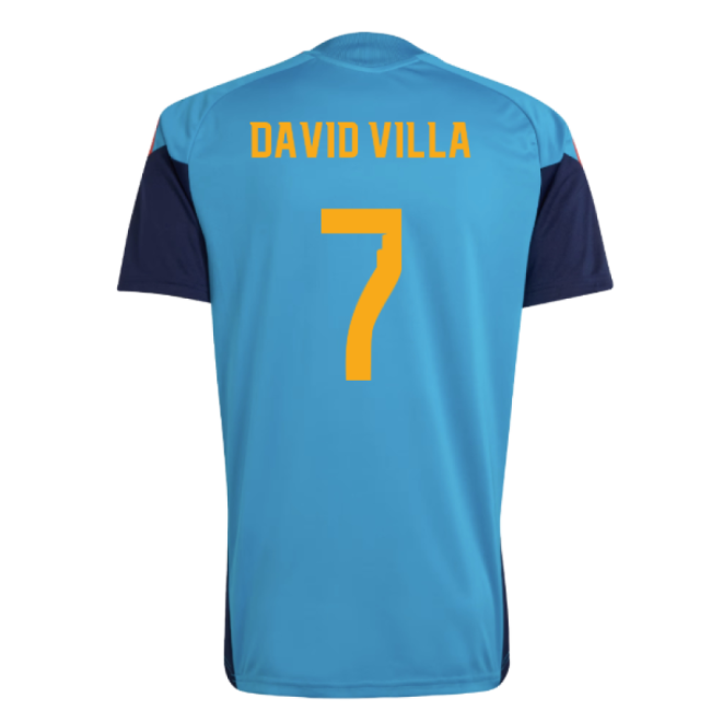 2026-2027 Spain Training Jersey (Bold Aqua) (David Villa 7)