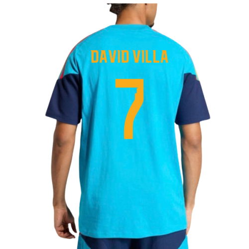 2026-2027 Spain Training Tee (Bold Aqua) (David Villa 7)