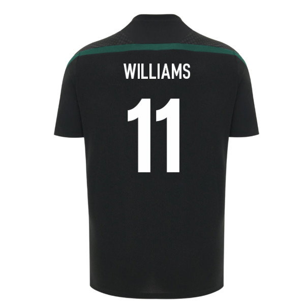 2026-2027 Wales WRU Rugby Player Training Shirt (Black) - Kids (Williams 11)
