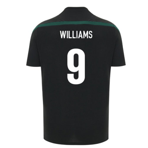 2026-2027 Wales WRU Rugby Player Training Shirt (Black) - Kids (Williams 9)