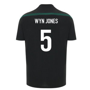 2026-2027 Wales WRU Rugby Player Training Shirt (Black) - Kids (Wyn Jones 5)