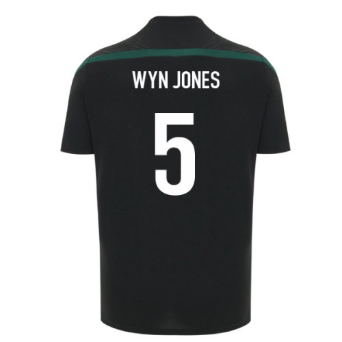 2026-2027 Wales WRU Rugby Player Training Shirt (Black) - Kids (Wyn Jones 5)