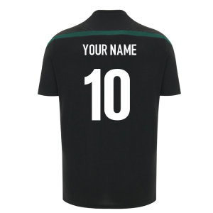 2026-2027 Wales WRU Rugby Player Training Shirt (Black) - Kids (Your Name)