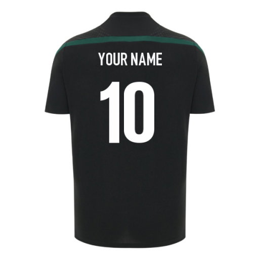 2026-2027 Wales WRU Rugby Player Training Shirt (Black) - Kids (Your Name)