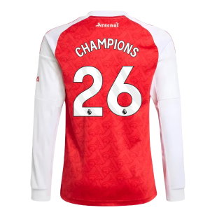 2025-2026 Arsenal Long Sleeve Home Shirt (Kids) (Champions 26)