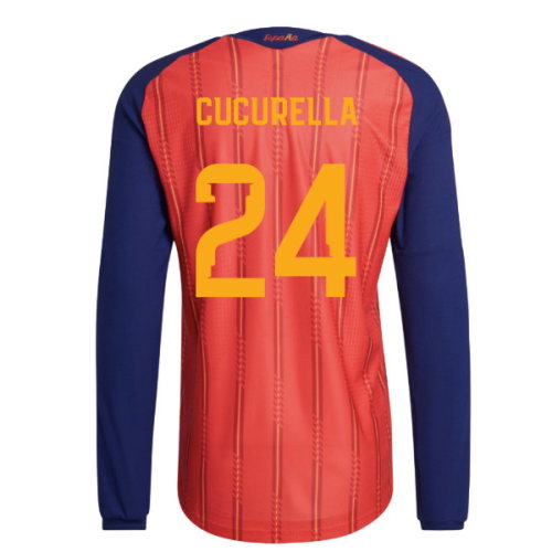 2026-2027 Spain Authentic Long Sleeve Home Shirt (Cucurella 24)
