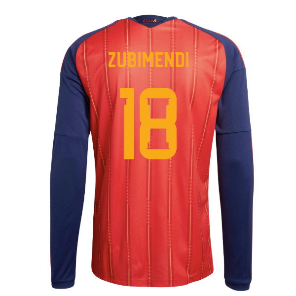 2026-2027 Spain Long Sleeve Home Shirt (Zubimendi 18)