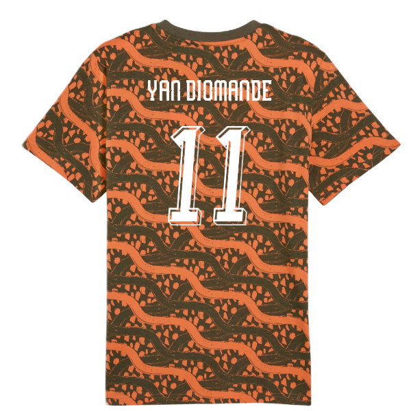 2026-2027 Ivory Coast FtblCulture Tee AOP (Black) (Yan Diomande 11)