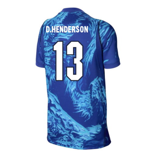 2026-2027 England Home Goalkeeper Shirt (Blue) - Kids (D.Henderson 13)