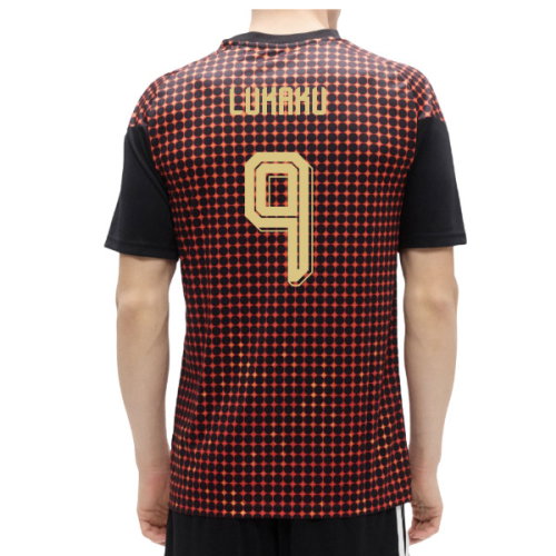 2026-2027 Belgium Home Pre-Match Shirt (Black-Red) (Lukaku 9)
