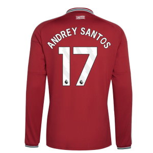 2026-2027 Man Utd Long Sleeve Home Shirt (Andrey Santos 17)
