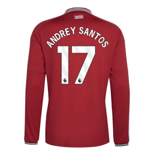 2026-2027 Man Utd Long Sleeve Home Shirt (Andrey Santos 17) 2026-2027 Man Utd Long Sleeve Home Shirt (Andrey Santos 17)