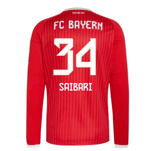 2026-2027 Bayern Munich Long Sleeve Home Shirt (Saibari 34)