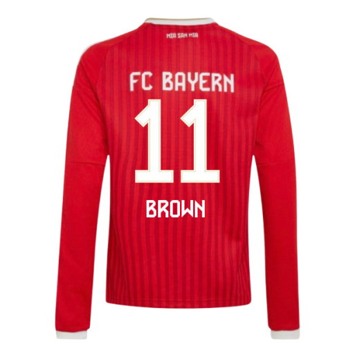 2026-2027 Bayern Munich Long Sleeve Home Shirt (Kids) (Brown 11)