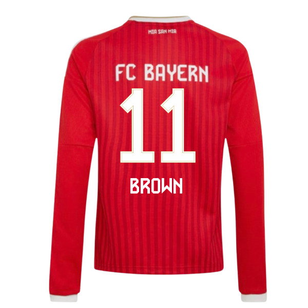 2026-2027 Bayern Munich Long Sleeve Home Shirt (Kids) (Brown 11)