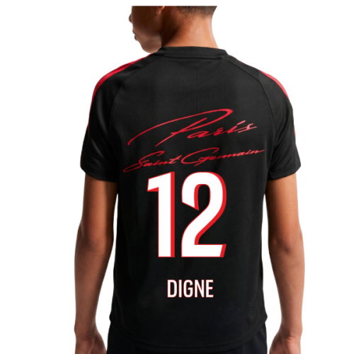 2026-2027 PSG Strike Training Shirt (Black) - Kids (Digne 12)