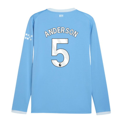2026-2027 Man City Home Long Sleeve Shirt (Anderson 5)