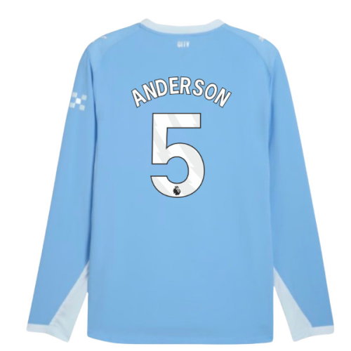 2026-2027 Man City Authentic Long Sleeve Home Shirt (Anderson 5)