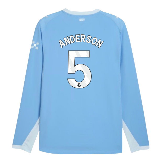 2026-2027 Man City Authentic Long Sleeve Home Shirt (Anderson 5)