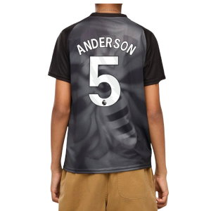 2026-2027 Man City Warm Up Jersey (Black) - Kids (Anderson 5)
