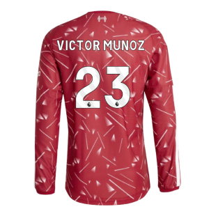 2026-2027 Liverpool Authentic Long Sleeve Home Shirt (Victor Munoz 23)