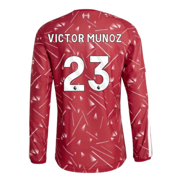 2026-2027 Liverpool Authentic Long Sleeve Home Shirt (Victor Munoz 23)